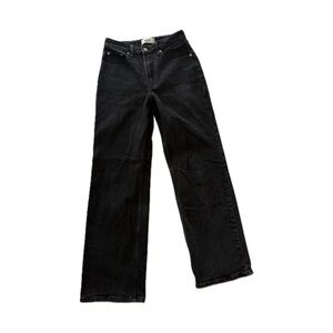 Abercrombie & Fitch Curve Love 90s Relaxed High Rise Black Jeans